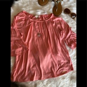 MICHAEL KORS Pink 3/4 Sleeve Blouse